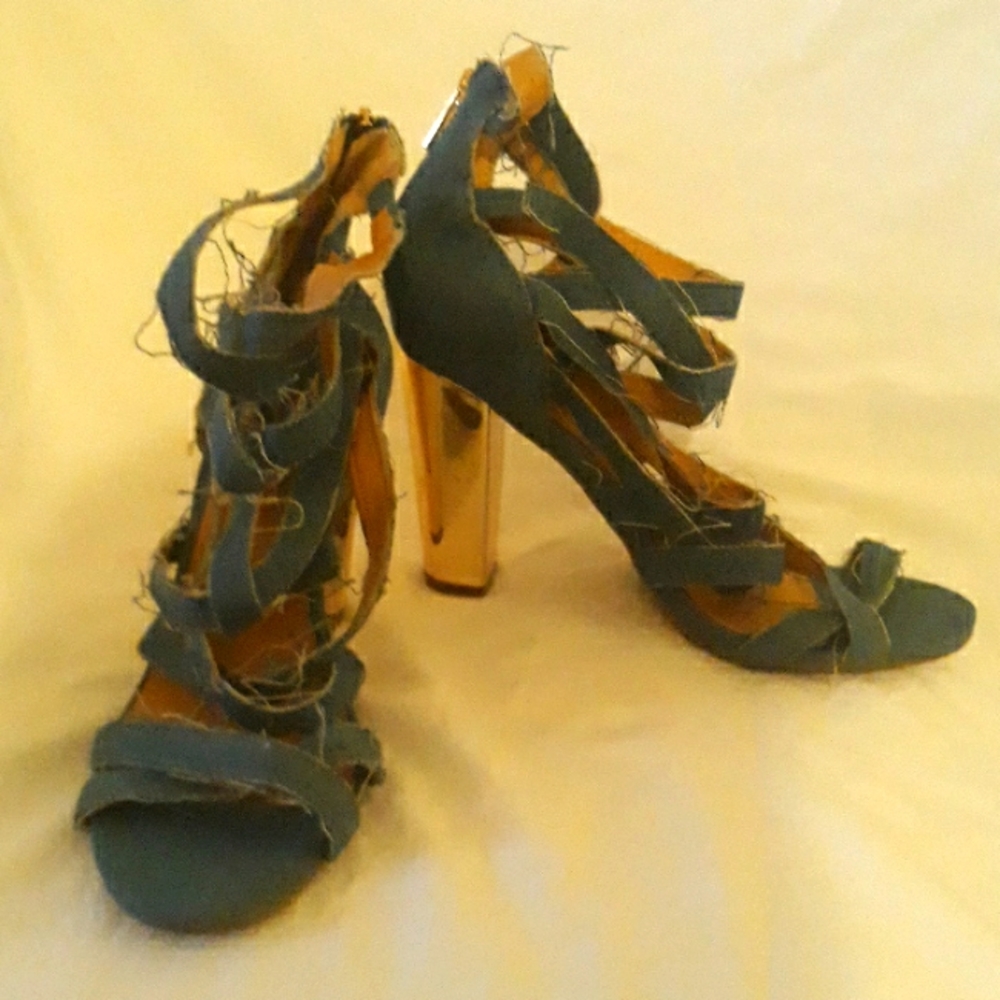 Bamboo 9 , denim and gold